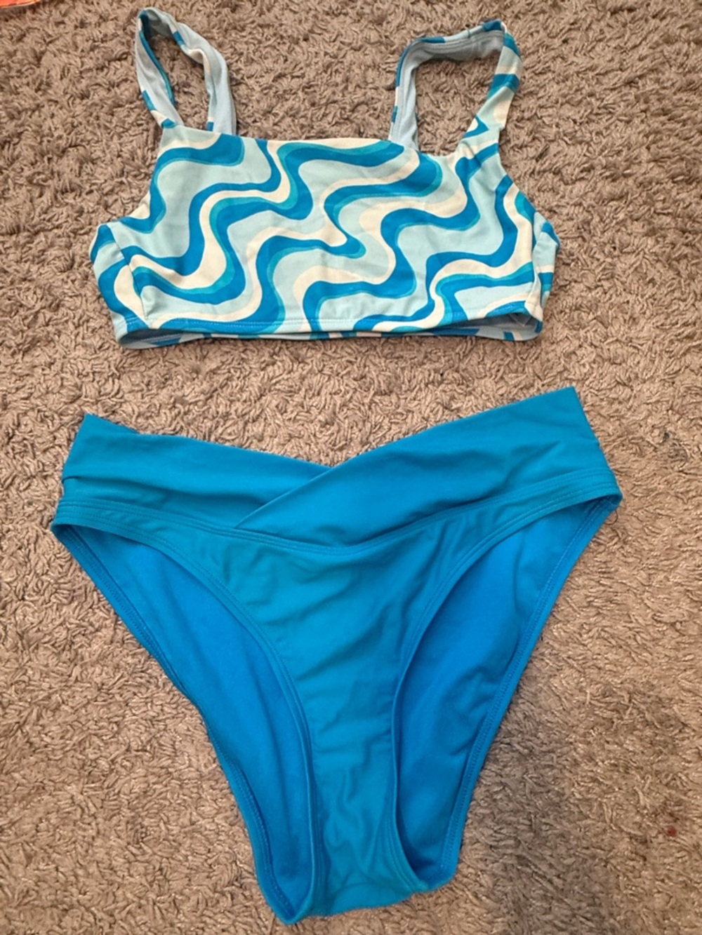 wild fable Blue Swirl Bikini Set - Turquoise & White